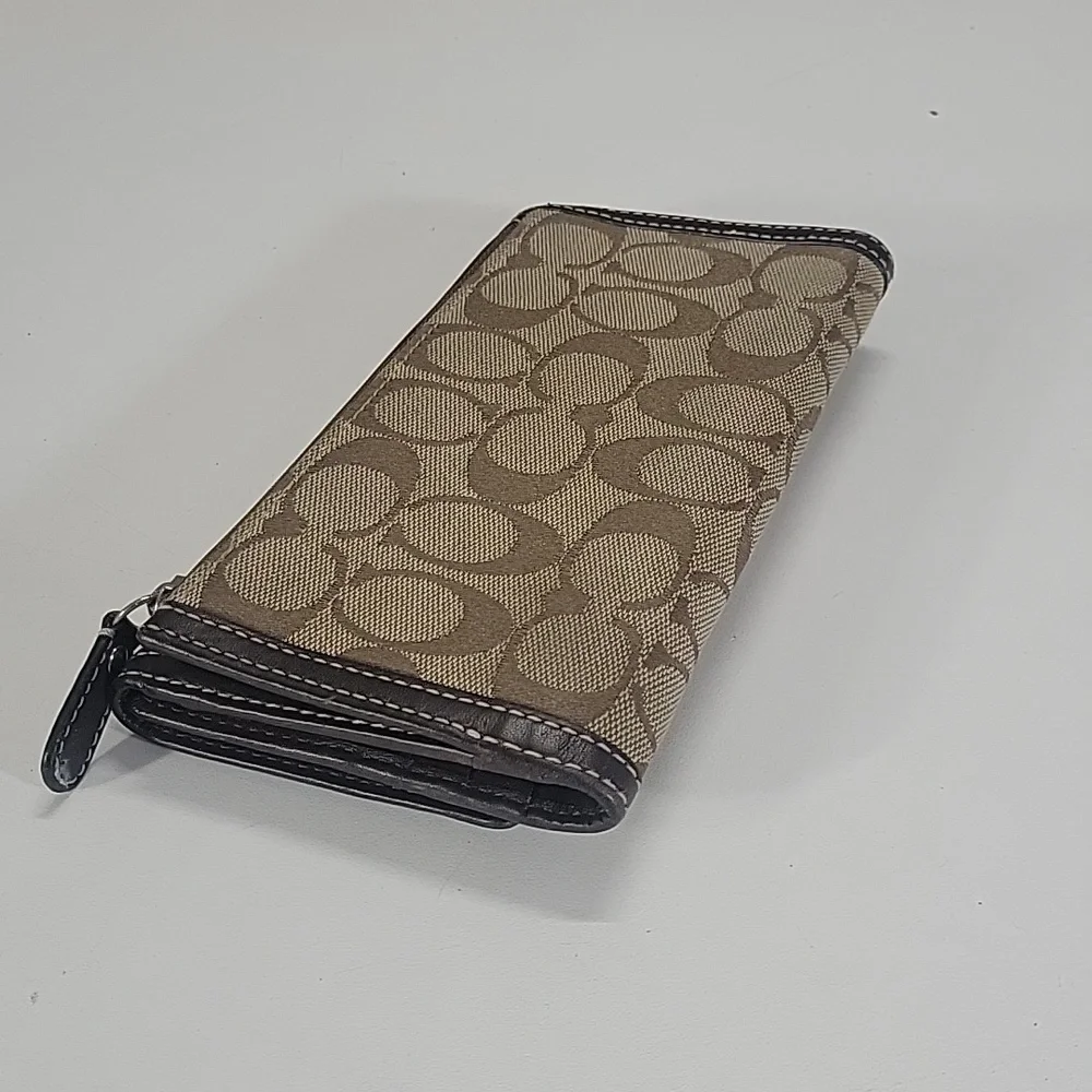 Coach Brown Signature Canvas/Leather Wallet